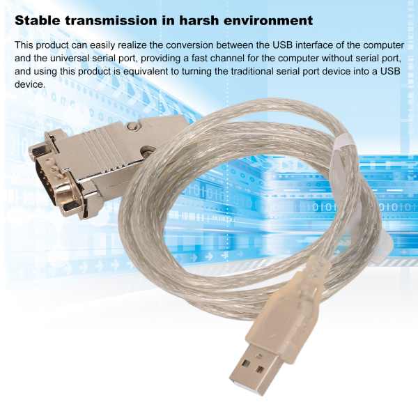 USB till seriell adapter Industriell metallskal USB seriell 9-stifts RS-232 seriell omvandlarkabel