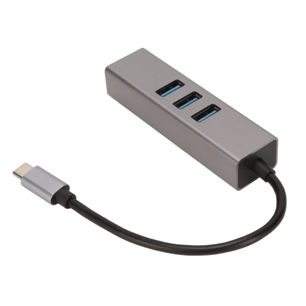 USB C Hub USB C till RJ45 Adapter 5 Gbps Plug and Play USB dockningsstation för Windows för OS X för Linux Silver Grey