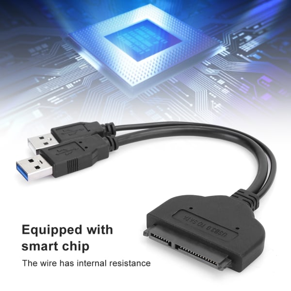 USB3.0 till SATA-kabel Dator ansluten hårddiskkonvertering Dataöverföring C0108Svart