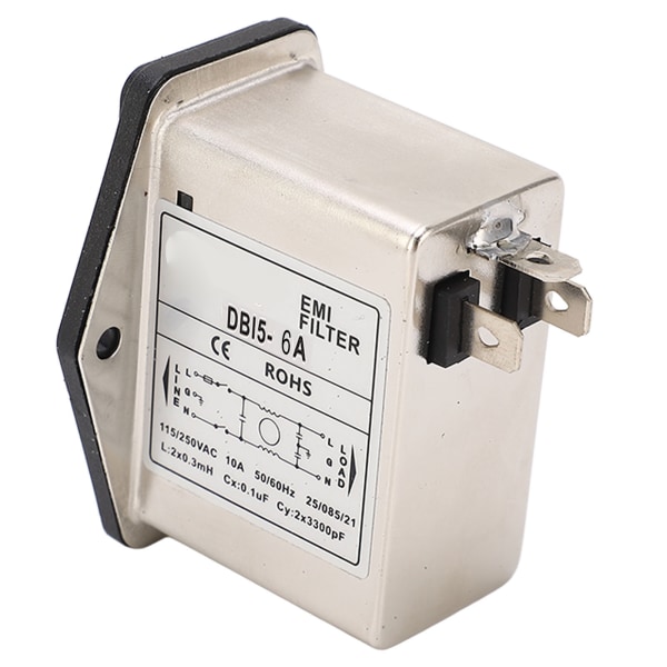 EMI Power Enfas IEC Socket Panel Power Brusdämpare för medicinsk utrustning AC115 250V