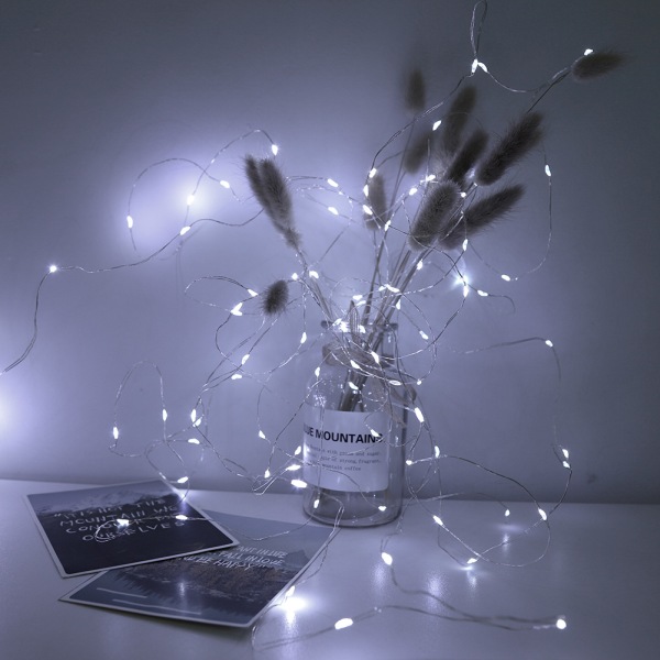 50 LED Fairy String Light för sovrum Gräsmatta Landskap Trädgård Hem Holiday Inredning Vit