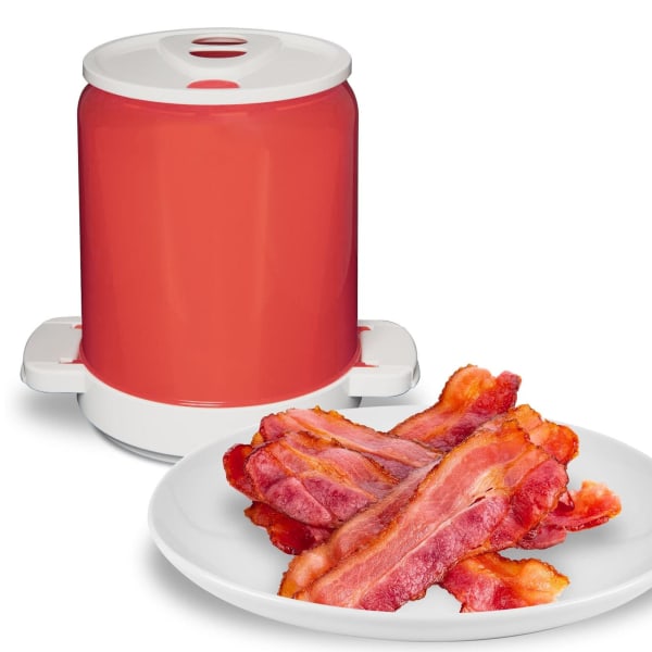Mikrovågsugn Bacon Spis Hem Kök Ugn Stekt Kött Kan Stänksäkert Mess Gratis Baconställ