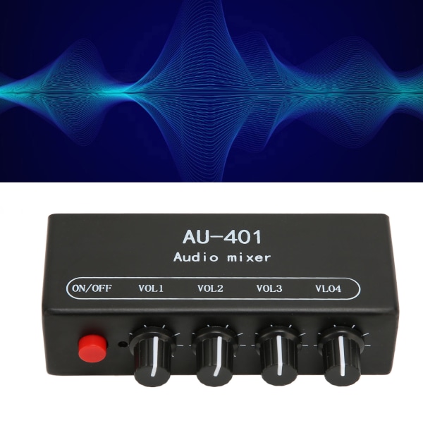 Stereo Mixer 4 in 1 Out Oberoende Volymkontroll 3,5 mm Mini Sound Mixer för hörlursförstärkare PC