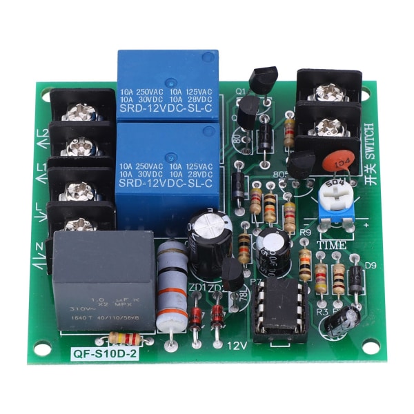 2 kanaler Power Time Sequence Board QF-S10D-2 0,5-4S Justerbar 220V tidssekvensmodul