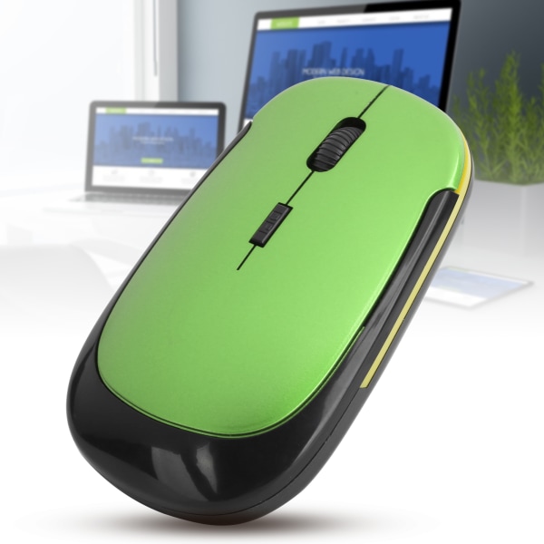 2,4G trådlös mus Justerbar optisk USB mottagare Tillbehör för bärbar dator 1600dpiGreen