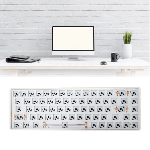 Gör-det-själv-mekaniskt tangentbordssats 68 nycklar 2.4G trådlös 65 procent Layoutswitch Hot Swap Anpassat speltangentbord Vit