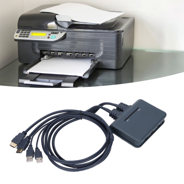 USB KVM-switch 2 portar Trådbunden HD-multimediagränssnitt KVM-switch för hemunderhållning Office21UHB