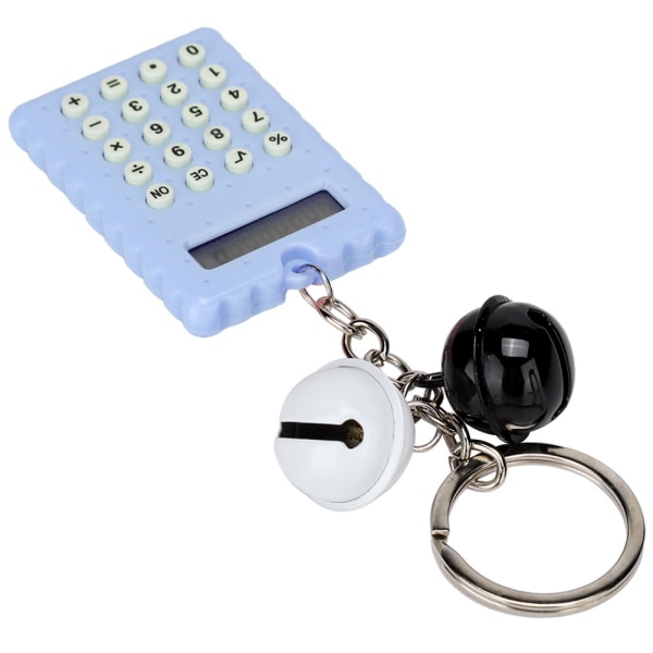 Söt Bell Cookie Style 8-siffrig elektronisk mini bärbar miniräknare Nyckelring Candy Color (blå)