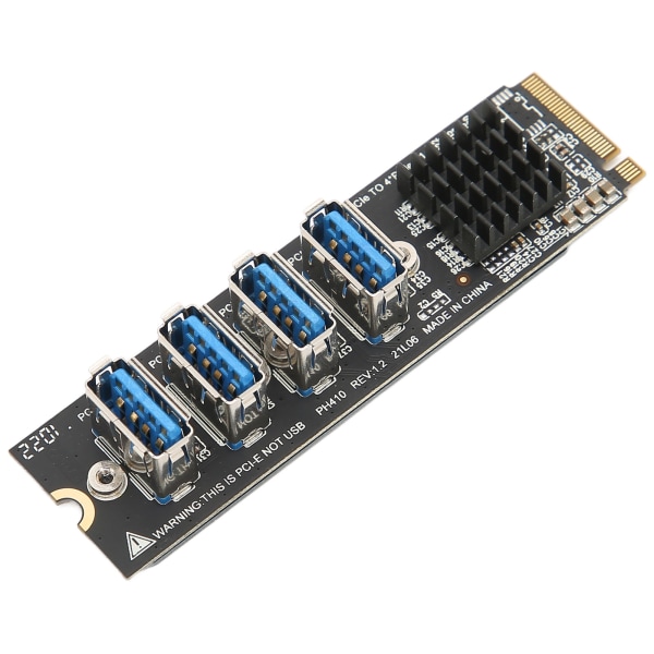 M.2 till PCIe expansionskort PCIE 4 portar Stark anti-störning Stabil överföring M.2 till Pcie 4 portar