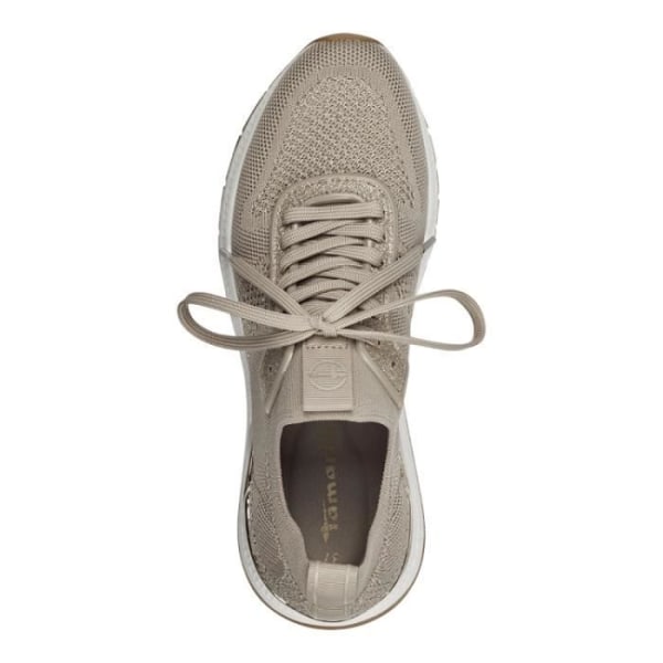 Sneaker med snörning - TAMARIS - Beige Textil - Uttagbar sula - Dam