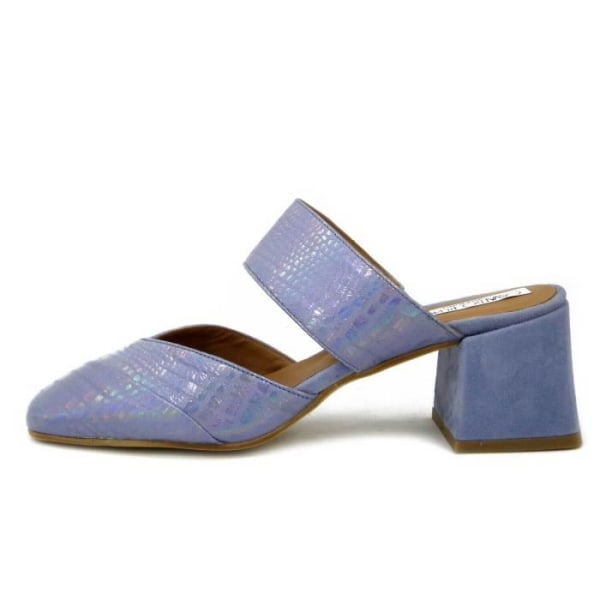 Mula för kvinnor i ljusblått läder - Osvaldo Pericoli - 6 cm klack - Absolut komfort