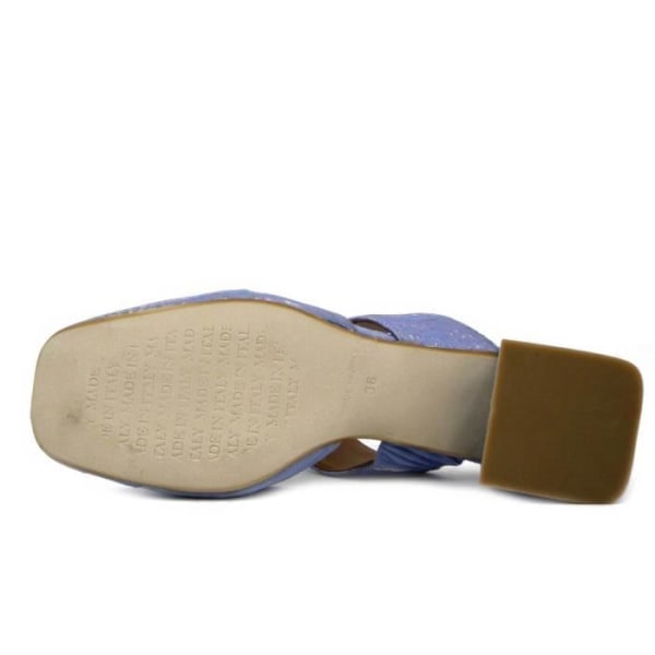 Mula för kvinnor i ljusblått läder - Osvaldo Pericoli - 6 cm klack - Absolut komfort