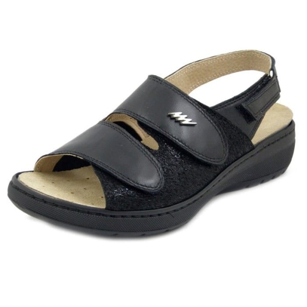 Svarta ortopediska sandaler i läder – STILEDIVITA – Uttagbar innersula – Dam