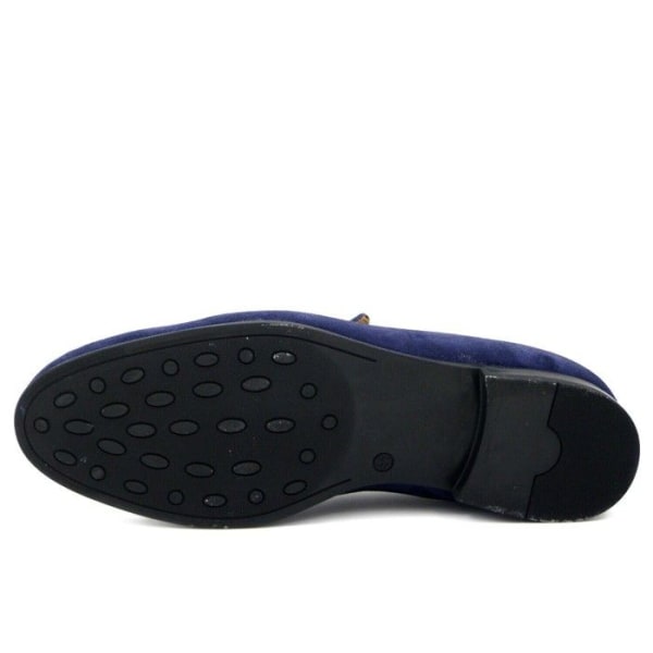 Mockasin för män - EXTON - Blå mocka - Casual skor
