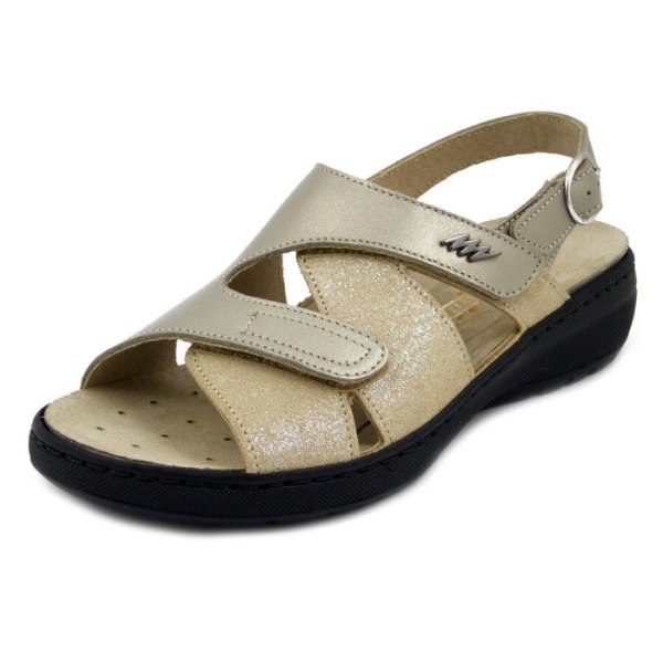 Ortopediska sandaler i beige läder – STILEDIVITA – Uttagbar innersula – Dam