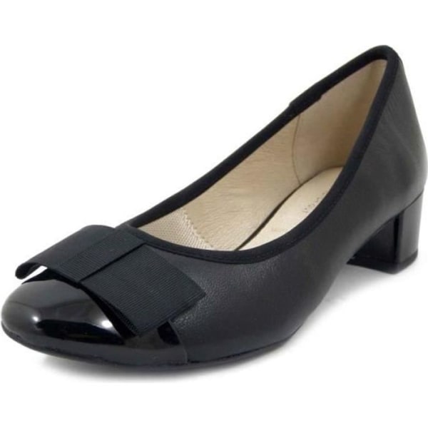 Mjuka svarta läderballerinor för kvinnor - CAPRICE - bekväma med 3 cm klack