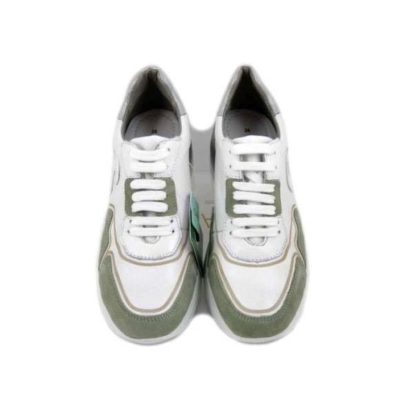 Damsko i vitgrönt läder, komfortsneaker med uttagbar innersula, CINZIA SOFT