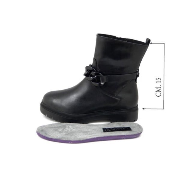 Ankelstövlar för kvinnor i mjukt svart läder - CAPRICE - Uttagbar innersula - Platt klack - Dragkedja