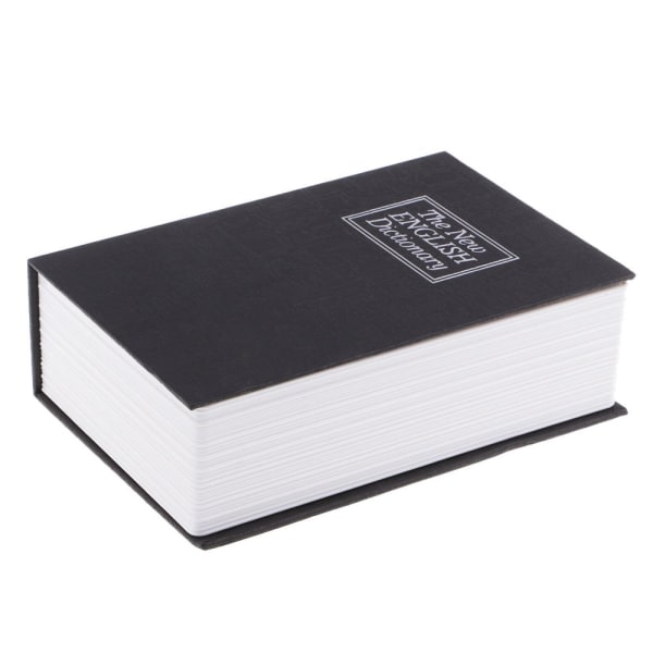 bokskåp med lås bok spargris mini pengaförvaring svart ordbok