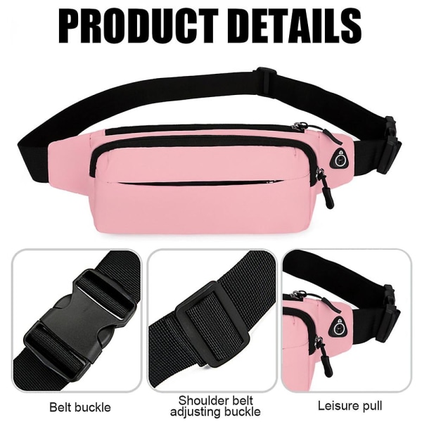 Vattentät sport mobiltelefon midjeväska löpning fashionabel liten herr väska Pink