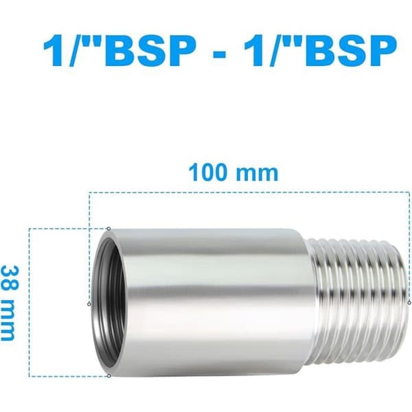 2 stk. 100 mm 1\" hun x 1\" han BSP nippel støbt rør 304 rustfrit stål rørfittings