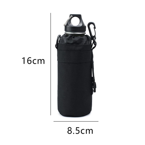 Flaskeholdertaske til rygsæk Praktisk opbevaring af vandflaske, sort