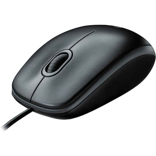 Logitech B100 Trådbunden USB-mus, 3 knappar, optisk spårning, ambidextrös PC/Mac/bärbar dator -