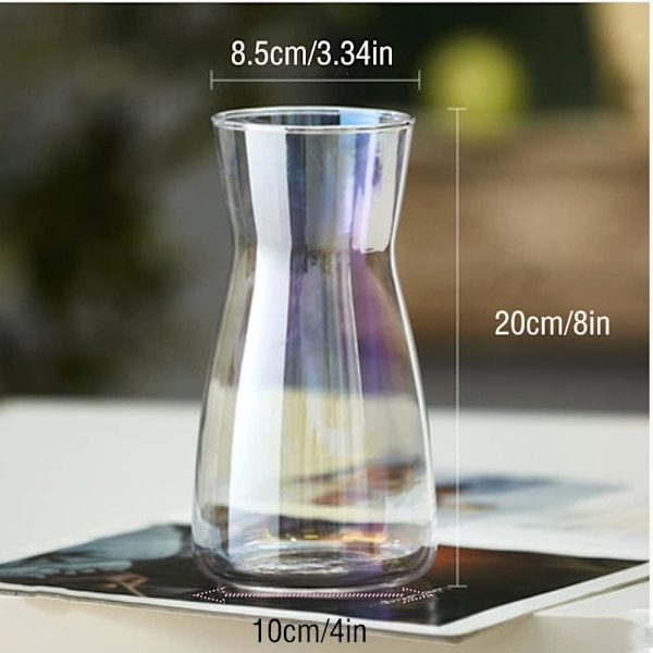 Kvalitetsglas Vas - Dekorativ Glas Vas - Rustik Heminredning för Modern Bondgård, Ideal Hylla, Bord & Entré Dekor, Patenterad Design, Blank