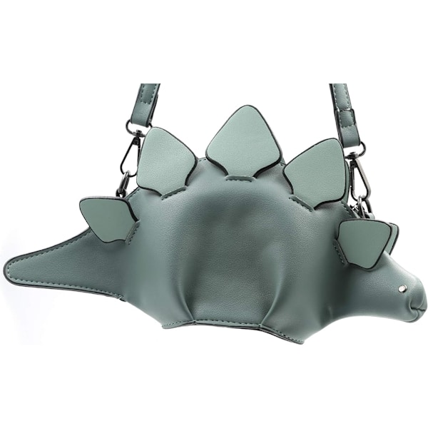 Dinosaurie axelväska, PU Stegosaurus CrossBody väska för flickor kvinnor A-blue
