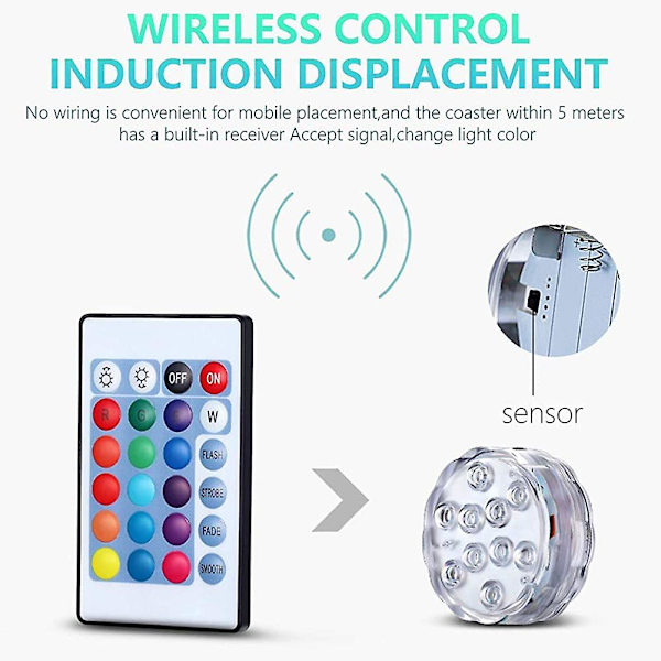 Varmtvandsbadekarlys, Lmell Pool Lights Undervands, Lmell Bath Spa Lights, Lmell Vandtætte Damlys Gave