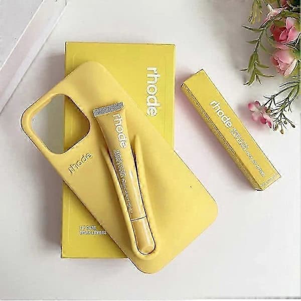 Rhode med læbeglans telefoncover til iPhone 16 15 14 13 12 17 11 Pro Max Plus Lip Raspberry iPhone 15 Plus Yellow Iphone 17