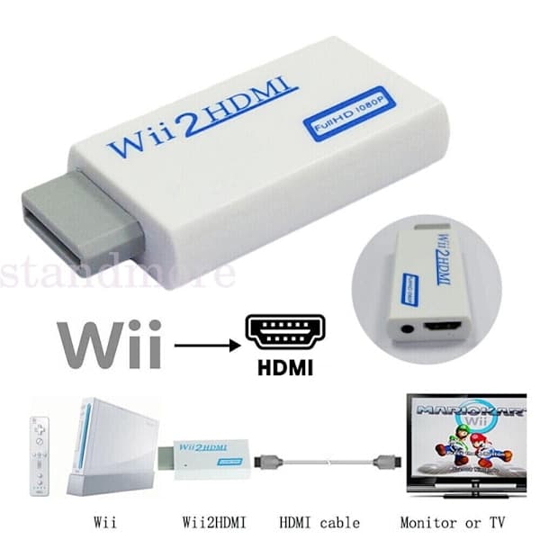 Wii til HDMI-adapter 1080p Full-HD-kompatibel til Nintendo