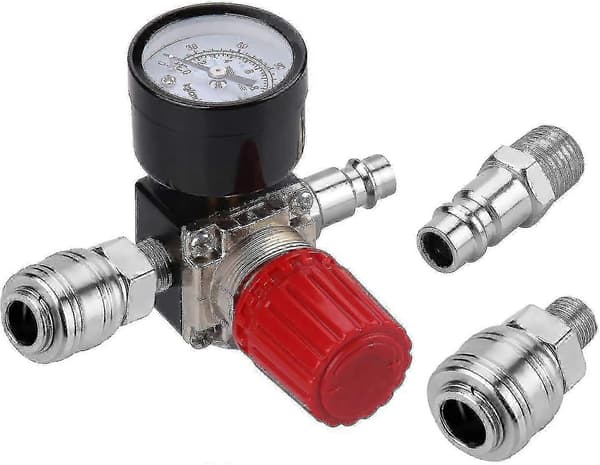 Lufttryksregulator Trevejsventil 175psi 12bar 1/4 Tomme Lufttryksmåler Regulator Til Kompressor (ny 3-vejsventil)