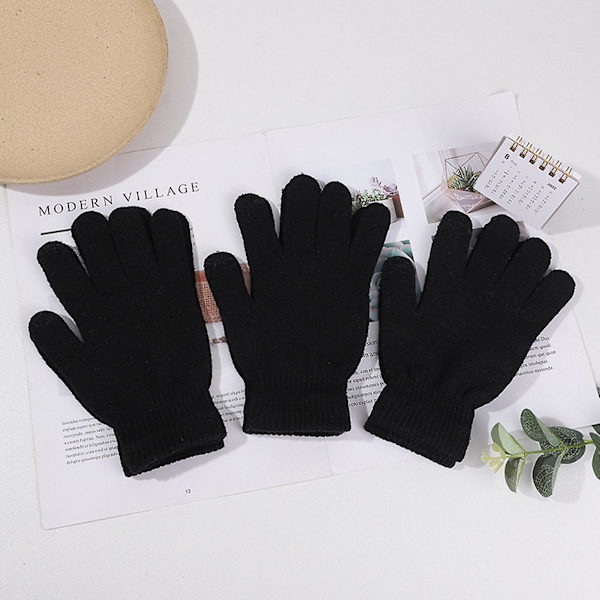 Vaskbare hansker for barn med full finger, vindtette, elastiske, termiske votter i akryl for utendørs bruk Navy Blue