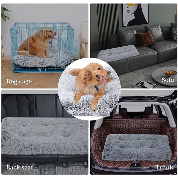 Vaskbar hund seng, myk plysj beroligende hund senger hund kasse madrass pute for store mellomstore små hunder fluffy hund matte 75*50*6cm