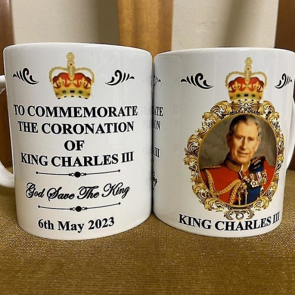 350 ml King Charles Iii-mønster keramiske kaffekrus Tekop Fejr Storbritanniens konge 2024 Charles Iii kroningkrus