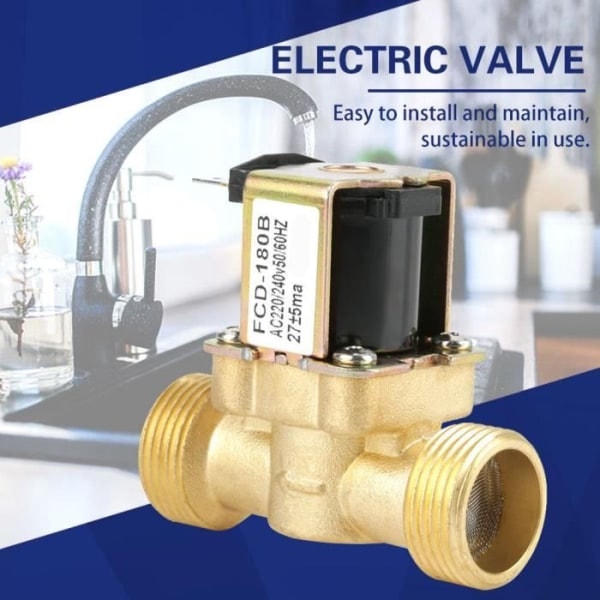 AC 220V G3/4 kierteinen solenoidiventtiili, messinkinen normaalisti suljettu paine-sähköventtiili veden ohjaukseen,