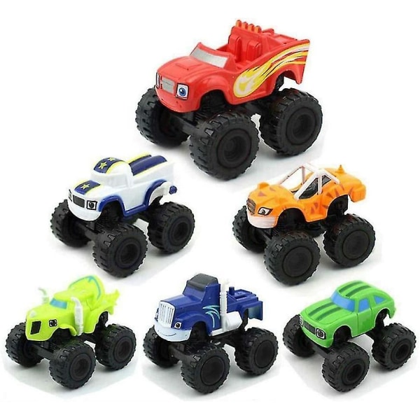 6 stk. Blaze And The Monster Machines Legetøj, Køretøjer Racerbiler Lastbiler Børnelegetøj
