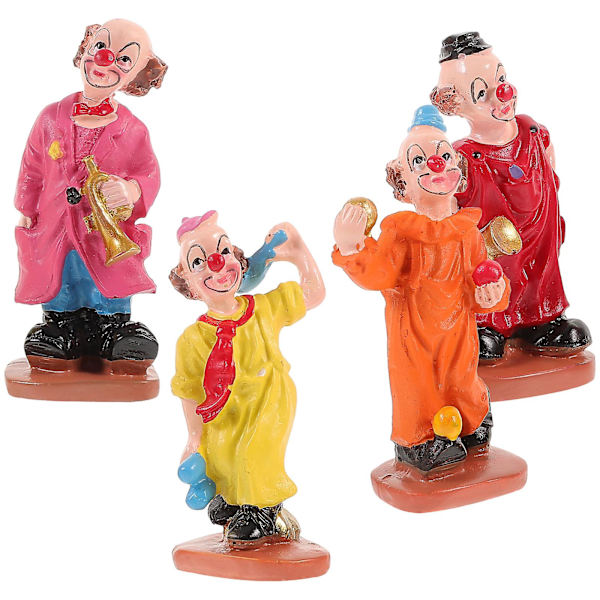 4 stk sirkus klovn figur miniatyr kreativ blomsterpotte klovn ornament
