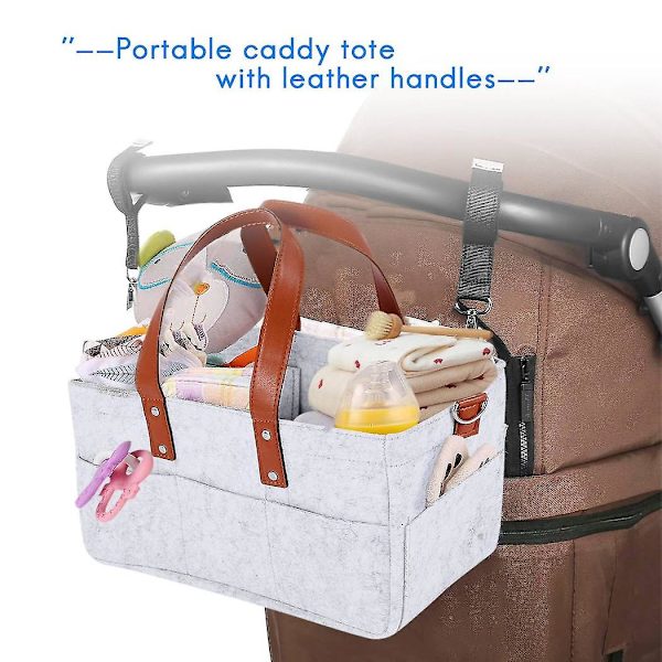 Baby Ble Caddy Organizer Holder Brusekurv Børneværelse Opbevaringsbeholder Bil Opbevaringskurv Servietter Legetøj