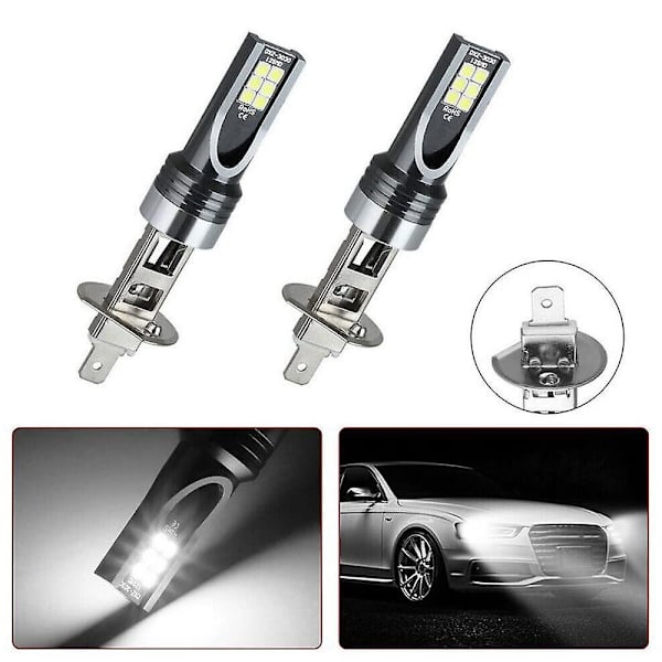 H1 Led -ajovalopolttimo, 1500lm Mini Led H1 -polttimot Auton muunnossarja, Plug And Play Halogeenin vaihto, Lähi- ja kaukovalot, Canbus 2 pcs