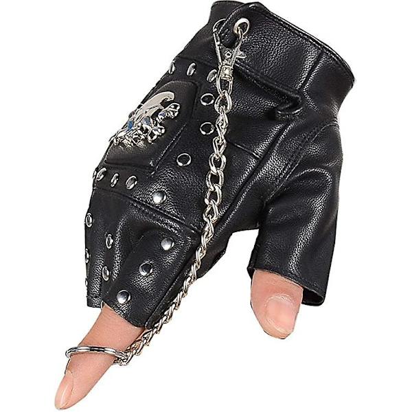 Steampunk Gotiske Handsker Mænds Vintage Læder Kaptajn Fingerløse Handsker