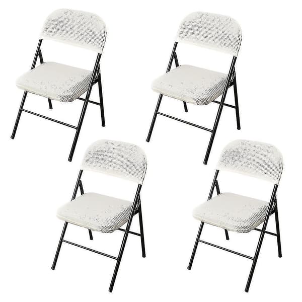 4 st hopfällbara stolsöverdrag för fest, bröllop, hem - (endast stolsöverdrag) white