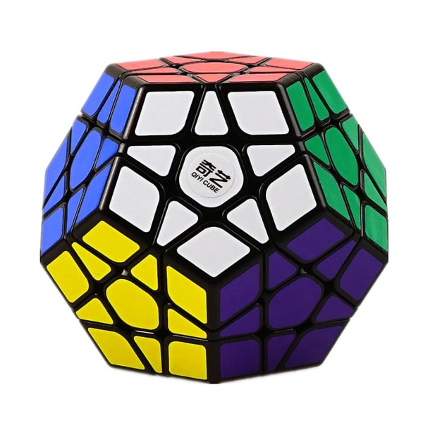 Qiyi Megaminx Magic Cube 3x3 Stickerless Dodecahedron Speed ​​Cubes Brain Teaser Twist Puslespil Legetøj Megaminx Fidget Toys Cubo Rubix Black