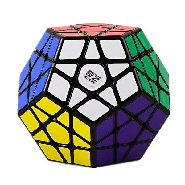 Qiyi Megaminx taikakuutio 3x3 tarraton dodekaedri nopeuskuutiot aivopähkinä kierrepalapeli lelu Megaminx Fidget-lelut Cubo Rubix Black