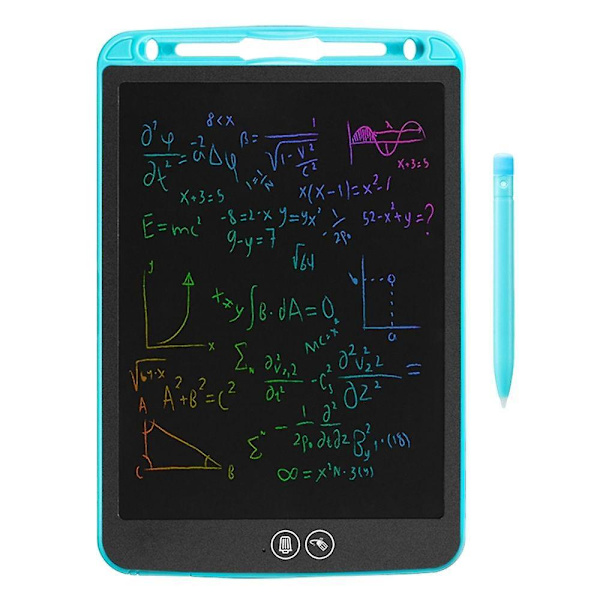 12 tommers LCD tegnebrett bærbar digital skriveblokk LCD fargerik skjerm delvis slettbar blue 10 inch