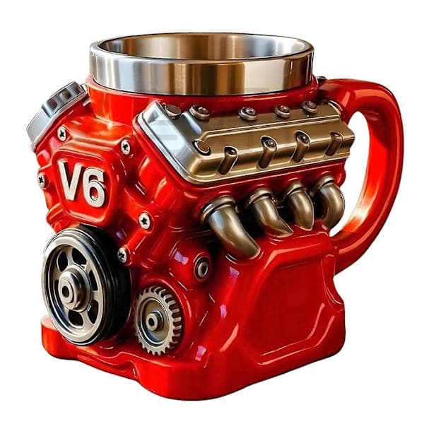 15oz Retro Motor Kopp Stor Kapasitet Drikkekopp Gave til Kaffeelskere V6 V6
