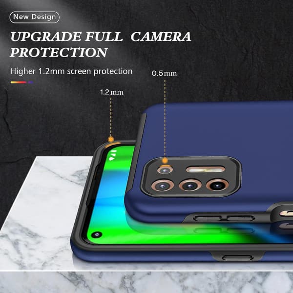 Til Motorola Moto G9 Plus Pc + Tpu Magnetisk Etui Blue