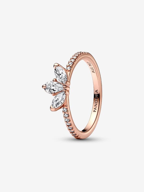 Pandora - Sparkling Herbarium Cluster Ring - 14k roséguldplätering Circumference: 50mm