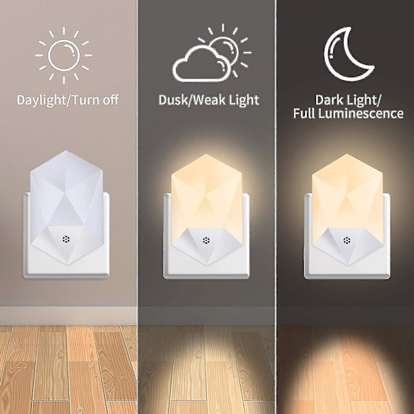 Natlampe Stikkontakt Natlampe Baby Med Skumringsensor Automatisk Til/Fra Energibesparende Til Børneværelser Stue Trappegang Gang Bad